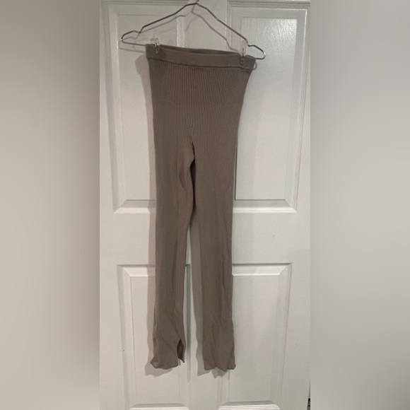 H&M Ribbed High-Waist Leggings Tan Neutral Size S - Picture 7 of 10